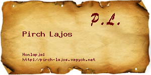 Pirch Lajos névjegykártya